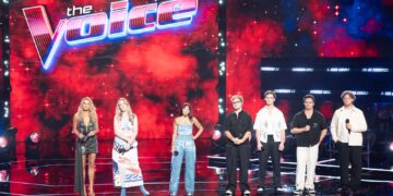 The Voice Season 15 artists on stage for Knockout 1 on Channel 7.