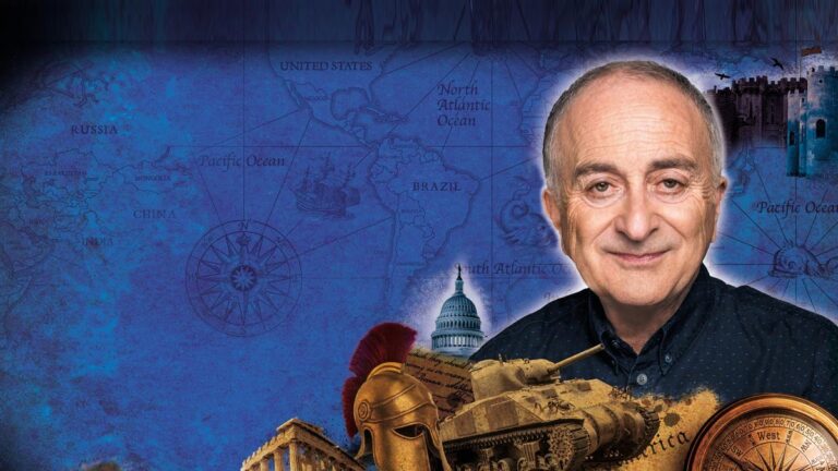 Sir Tony Robinson in artwork for Tony Robinson Rewrites History