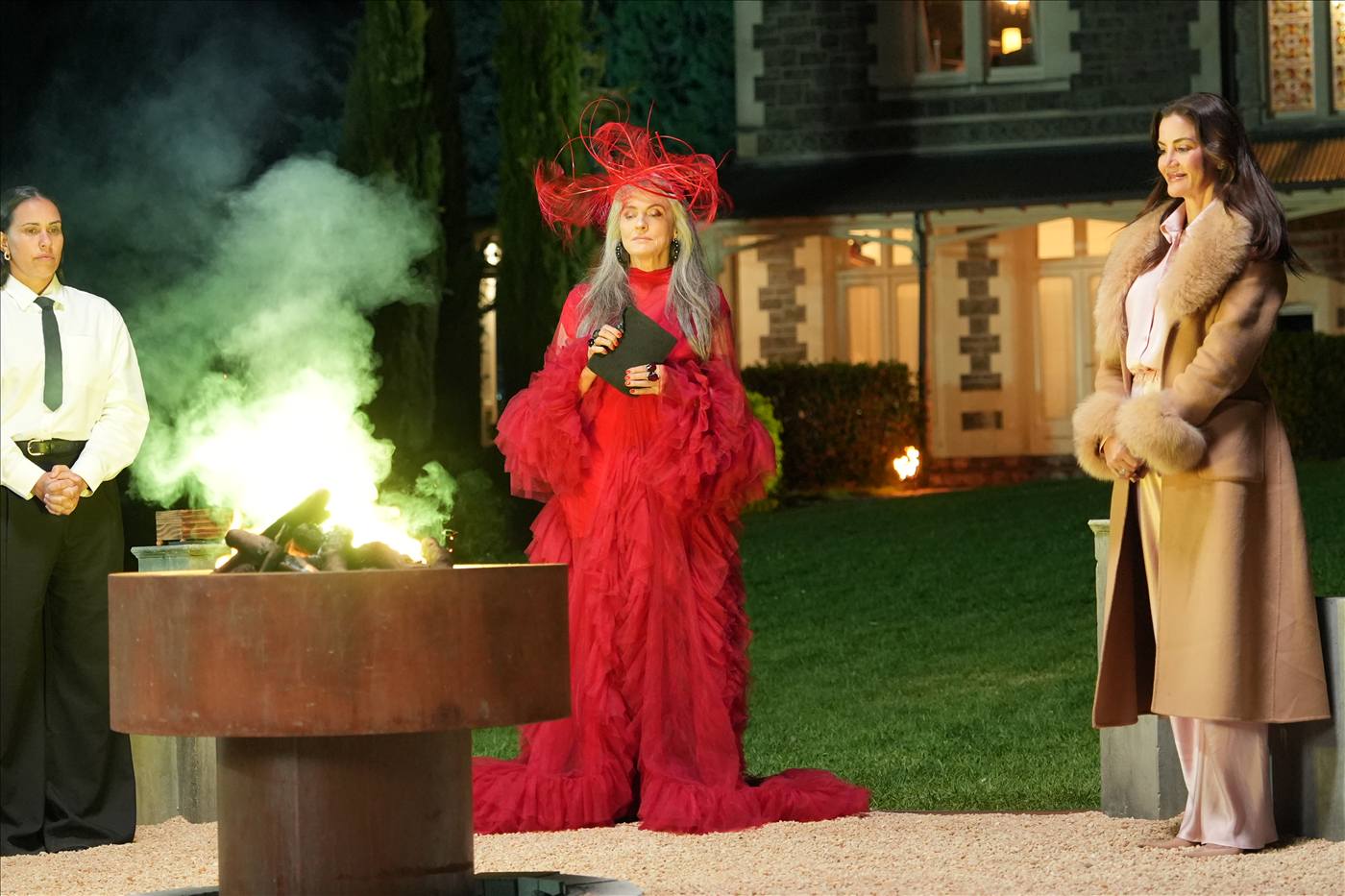 Gretel Killeen at the final fire in The Traitors Australia 2026