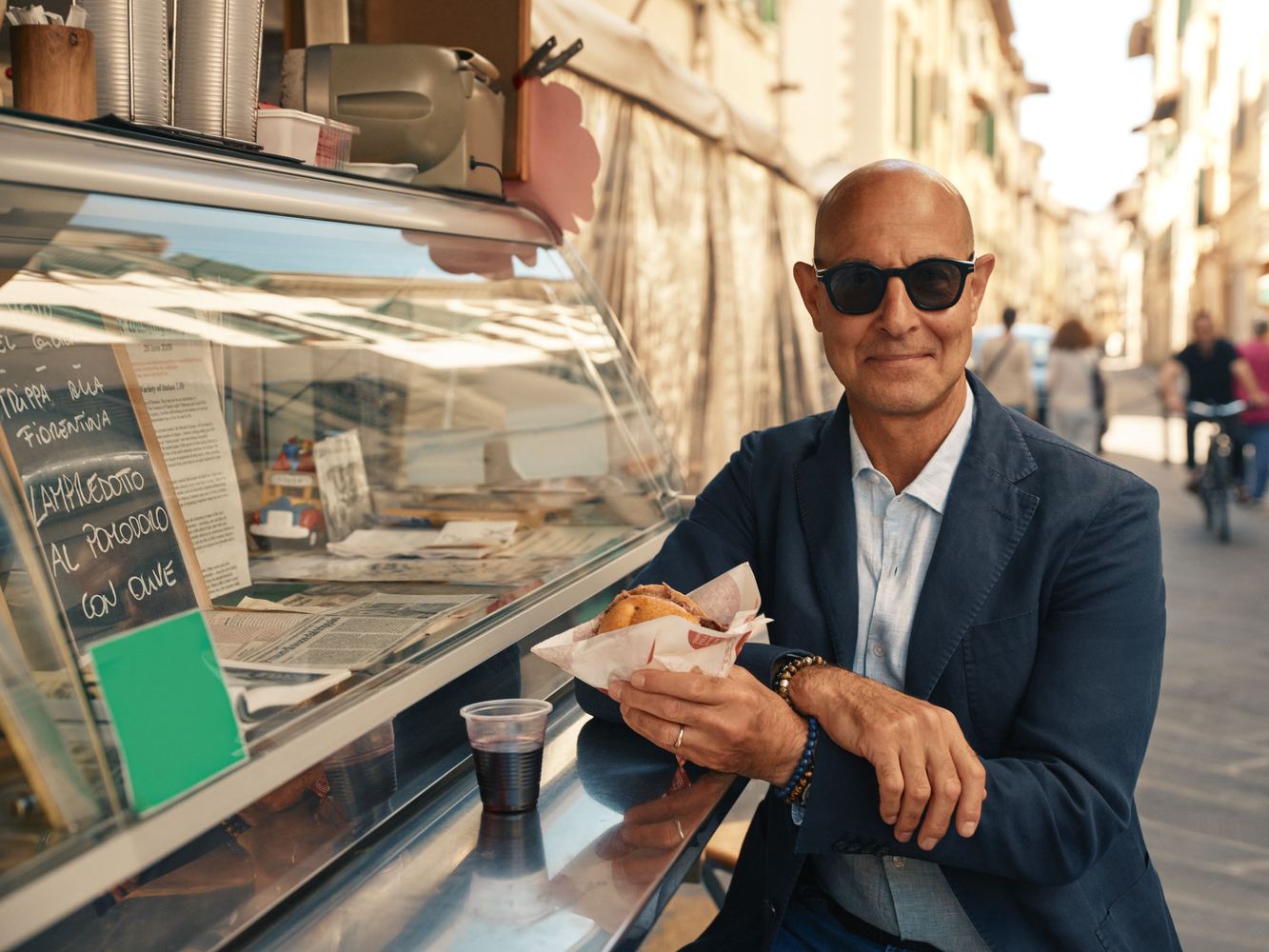 Stanley Tucci enjoys food in Italy for his SBS On Demand series Tucci in Italy.