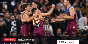 TV ratings image for Friday 4 September 2026 featuring AFL finals action with Friday ratings overlay.