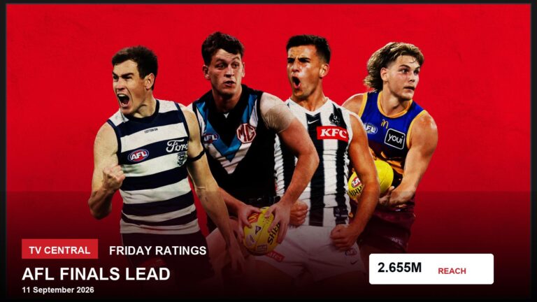 Channel 7 AFL finals publicity image for Friday 11 September 2026 TV ratings.
