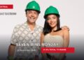 The Block 2026 contestants Rick and Tayla on a Monday ratings card stating Seven wins Monday with a 31.5% Total TV share.
