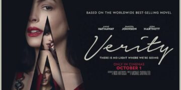 Anne Hathaway, Dakota Johnson and Josh Hartnett in the official Verity key art