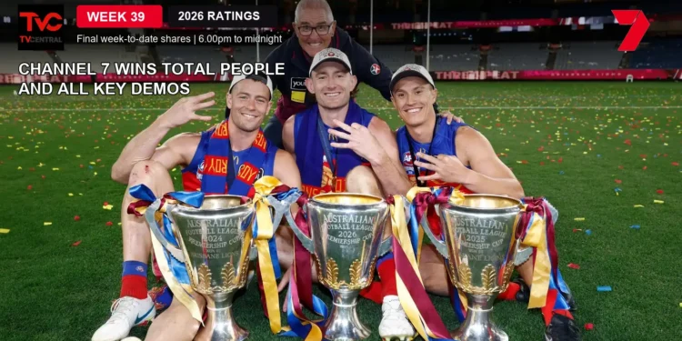 Weekly Ratings Australia Week 39 2026 – Channel 7 wins Total People and all key demos