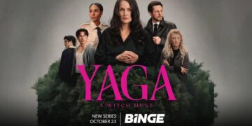 Carrie-Anne Moss and the cast of Yaga on Binge