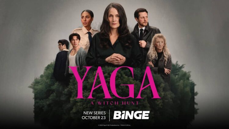 Carrie-Anne Moss and the cast of Yaga on Binge