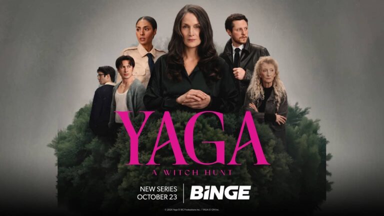 Carrie-Anne Moss and the cast of Yaga on Binge