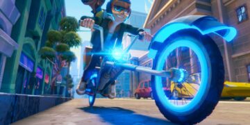 Zac Power rides a high-tech bike in the animated film