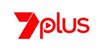 Official red 7plus logo on white background