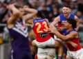 Brisbane Lions celebrate the 2026 AFL premiership