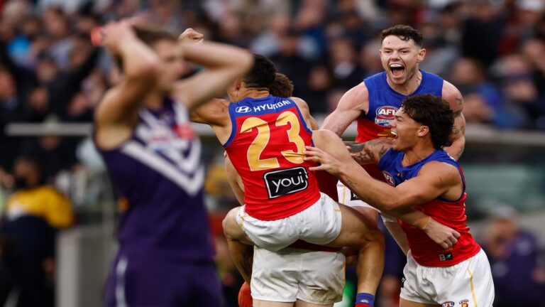 Brisbane Lions celebrate the 2026 AFL premiership