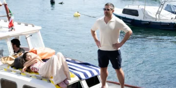 Joe Mottram on a boat in Italy in A Taste For Murder on Channel 7