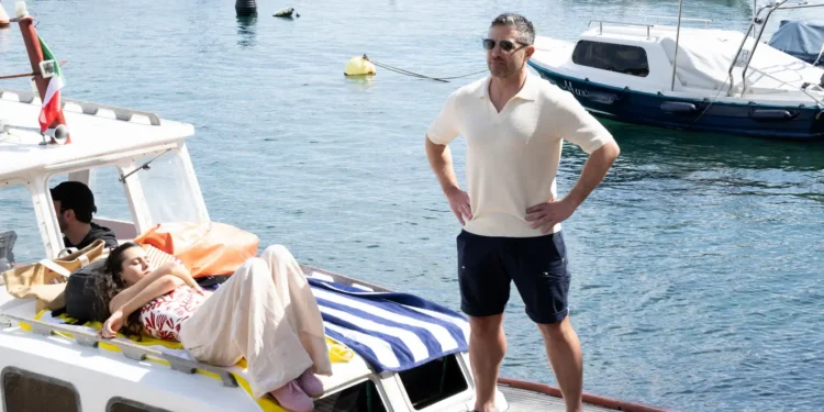 Joe Mottram on a boat in Italy in A Taste For Murder on Channel 7