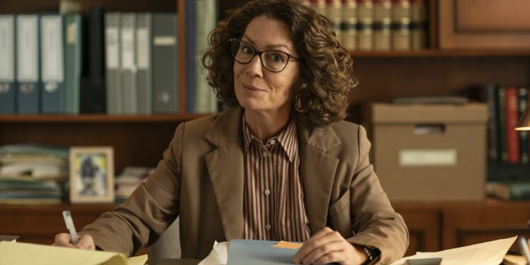 Kitty Flanagan as Helen Tudor-Fisk in the ABC comedy Fisk