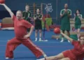 Class Clowns contestants take part in a gym challenge