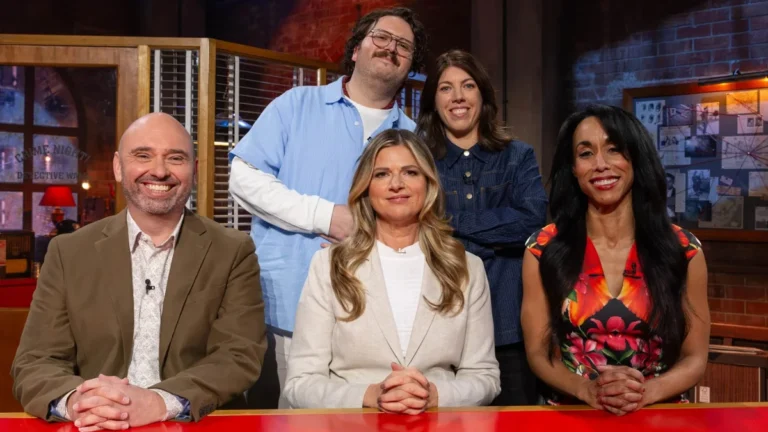 The Crime Night! panel at the studio desk on ABC