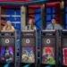 Tom Gleeson with four Hard Quiz Kids contestants
