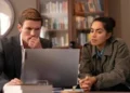 Lynley and Havers examine a laptop