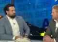 Aaron Woods and James Graham on the desk of The Agenda Setters Rugby League on Channel 7