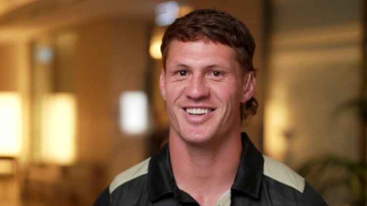 Kalyn Ponga in a New Zealand Kiwis shirt on The Agenda Setters Rugby League on Channel 7