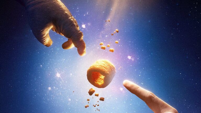 Two hands reaching toward a glowing object in the official Allen teaser art