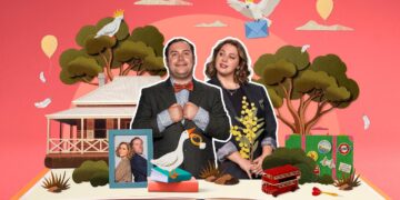 Michael Theo and Natalie Abbott in Austin season 3 key art for ABC TV and ABC iview
