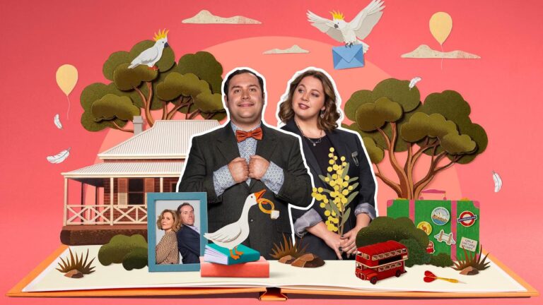 Michael Theo and Natalie Abbott in Austin season 3 key art for ABC TV and ABC iview