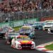 Supercars racing at Mount Panorama during the Bathurst 1000