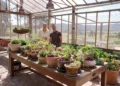 Johanna and Troy Rhoades-Brown in Troy's greenhouse on Better Homes and Gardens