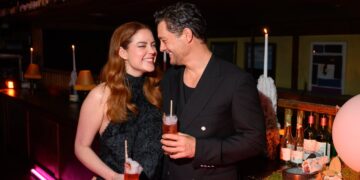 Georgie Tunny and Rob Mills at the BINGE premiere screening of YAGA at Restaurant Hubert’s Theatre Royale