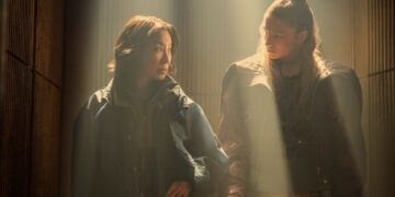 Michelle Yeoh as Olwen and Hunter Schafer as Cora in Blade Runner 2099