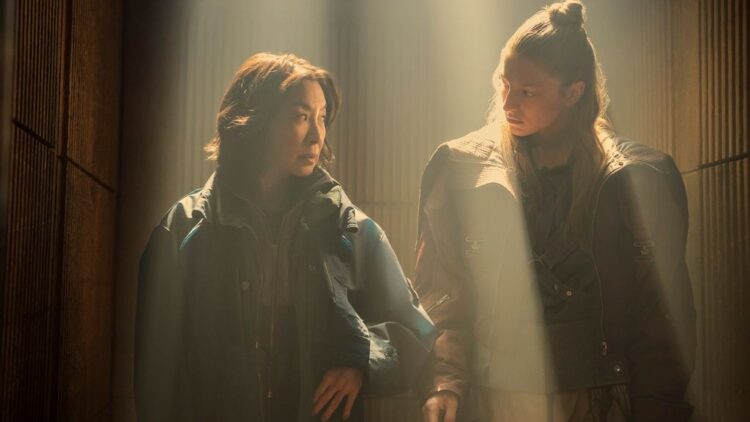 Michelle Yeoh as Olwen and Hunter Schafer as Cora in Blade Runner 2099