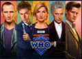 Christopher Eccleston, David Tennant, Jodie Whittaker, Peter Capaldi and Matt Smith in Doctor Who artwork