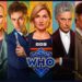 Christopher Eccleston, David Tennant, Jodie Whittaker, Peter Capaldi and Matt Smith in Doctor Who artwork