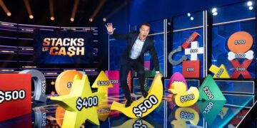 Matt Shirvington on the Stacks of Cash set, part of Channel 7's 2027 slate