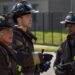 Three firefighters in turnout gear in Chicago Fire episode Primary Search on Channel 7