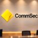 CommSec logo in a financial newsroom setting
