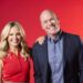 Channel 7 cricket presenters Emma Freedman and Jason Richardson against a red background