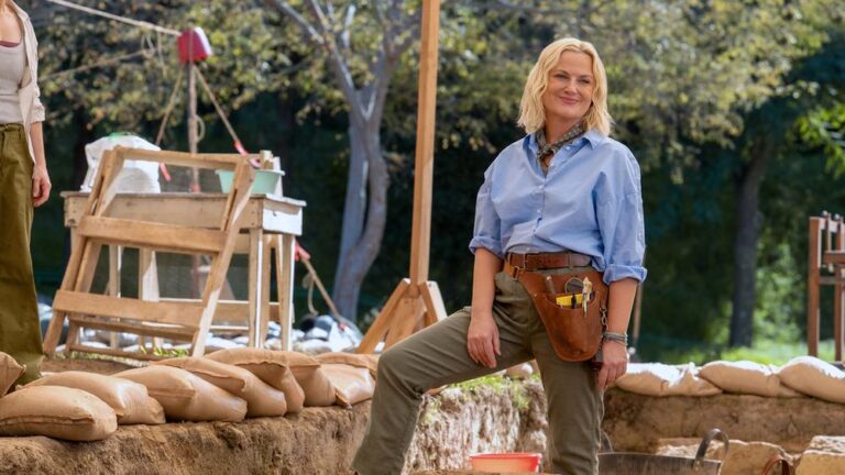 Amy Poehler at the archaeological dig site in Dig