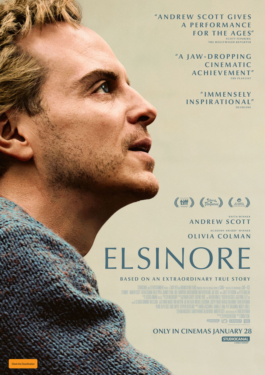 Australian Elsinore poster with Andrew Scott and January 28 cinema date