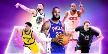 LeBron James and NBA players in ESPN's 2026-27 season artwork