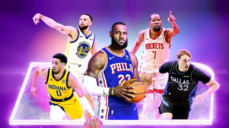 LeBron James and NBA players in ESPN's 2026-27 season artwork