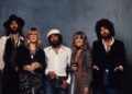 Fleetwood Mac members Mick Fleetwood, Christine McVie, John McVie, Stevie Nicks and Lindsey Buckingham in a classic band portrait