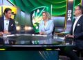 The Fox Cricket studio panel at the desk ahead of Australia's Test series in South Africa