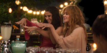 Sandra Bullock and Nicole Kidman cast a spell at an outdoor party in Practical Magic 2