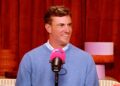 Craig Conover speaking into a pink microphone on Hayu Presents