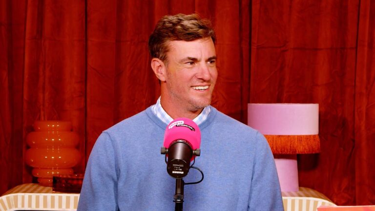 Craig Conover speaking into a pink microphone on Hayu Presents