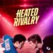 Shane Hollander and Ilya Rozanov face each other on the ice beneath the Heated Rivalry title