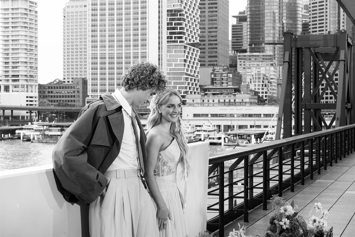 Joseph Zada and Mckenna Grace together at the Sydney Harbour photo call